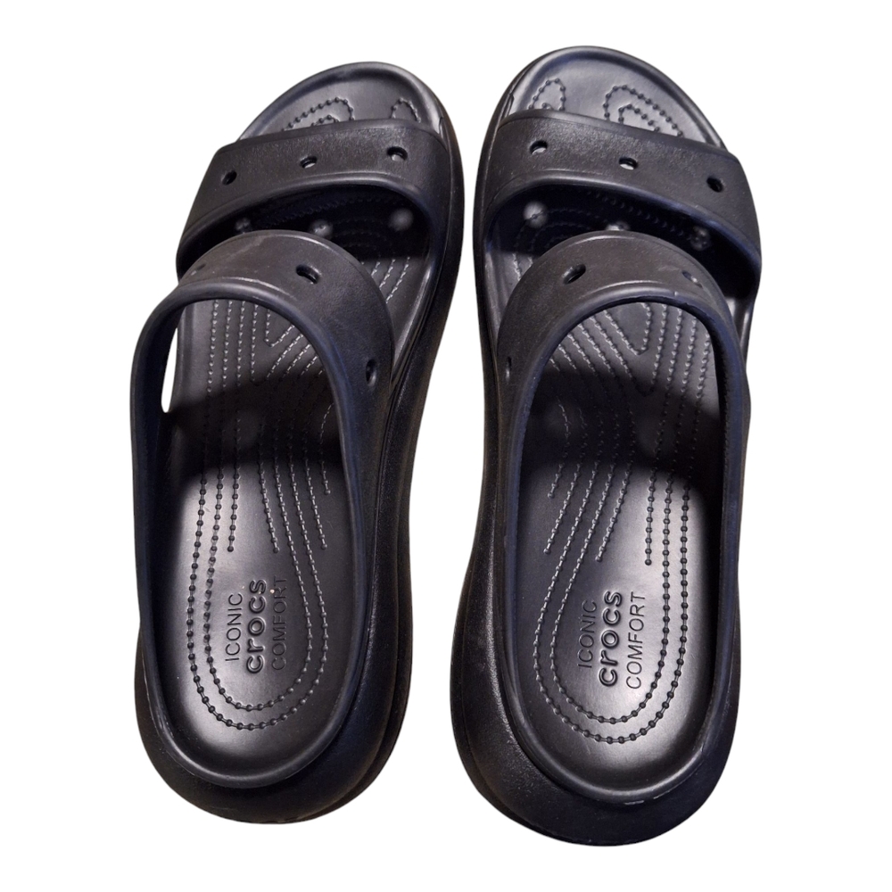 CROCS Black Sandals with Adjustable Straps and Cushioned Sole